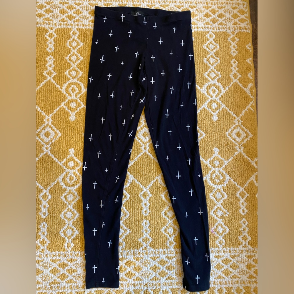 Angie Black Cross Leggings
